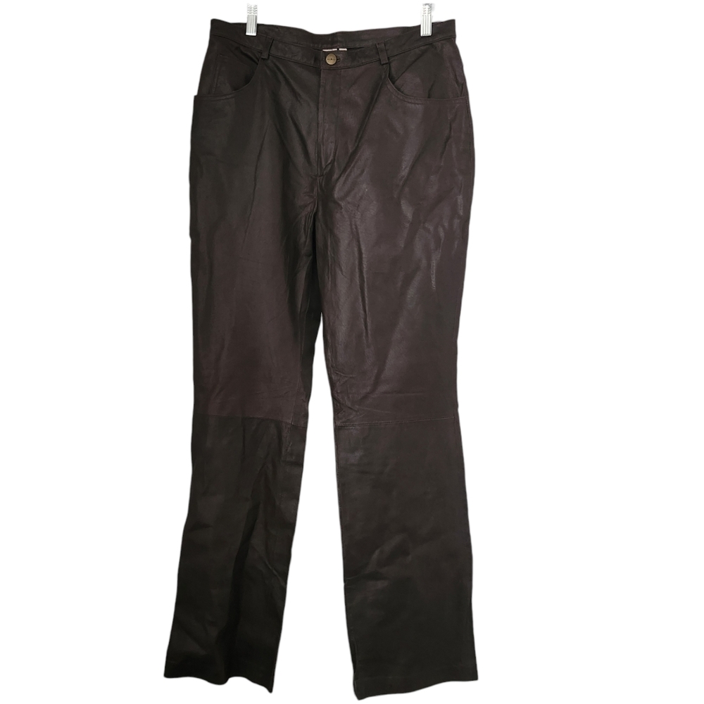 Vintage Western A.M.I Brown 100% Leather Pants Women’s Size 12